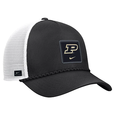 Men's Nike Black Purdue Boilermakers 2026 On-Field Rope Adjustable Trucker Hat