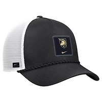 Men's Nike Black Army Black Knights 2026 On-Field Rope Adjustable Trucker Hat