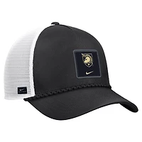 Men's Nike Black Army Black Knights 2026 On-Field Rope Adjustable Trucker Hat