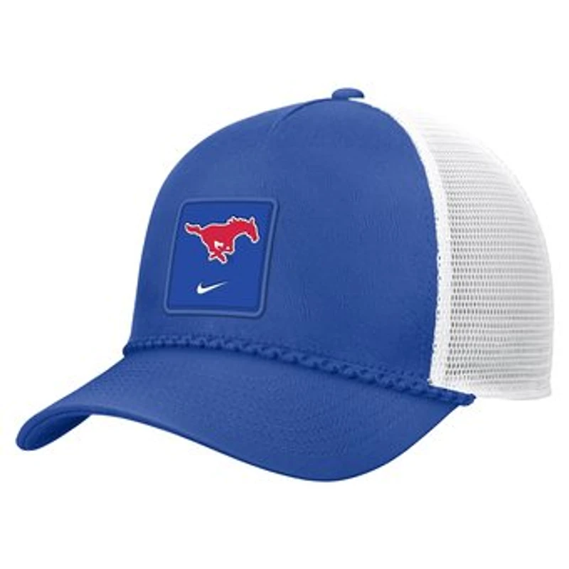 Men's Nike Royal SMU Mustangs 2026 On-Field Rope Adjustable Trucker Hat