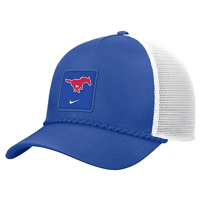 Men's Nike Royal SMU Mustangs 2026 On-Field Rope Adjustable Trucker Hat