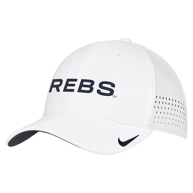 Men's Nike White Ole Miss Rebels 2026 On-Field AeroBill SwooshFlex Dri-FIT Hat