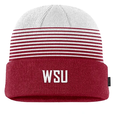Men's Nike Crimson/White Washington State Cougars 2026 On-Field Gradient Terra Cuffed Knit Hat