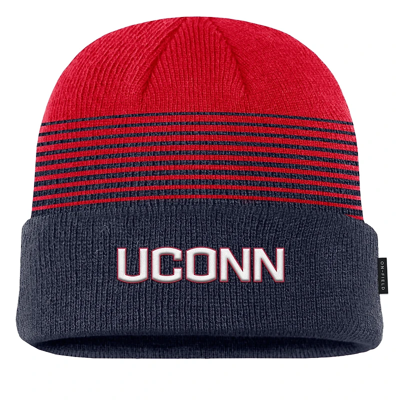 Men's Nike Navy/Red UConn Huskies 2026 On-Field Gradient Terra Cuffed Knit Hat