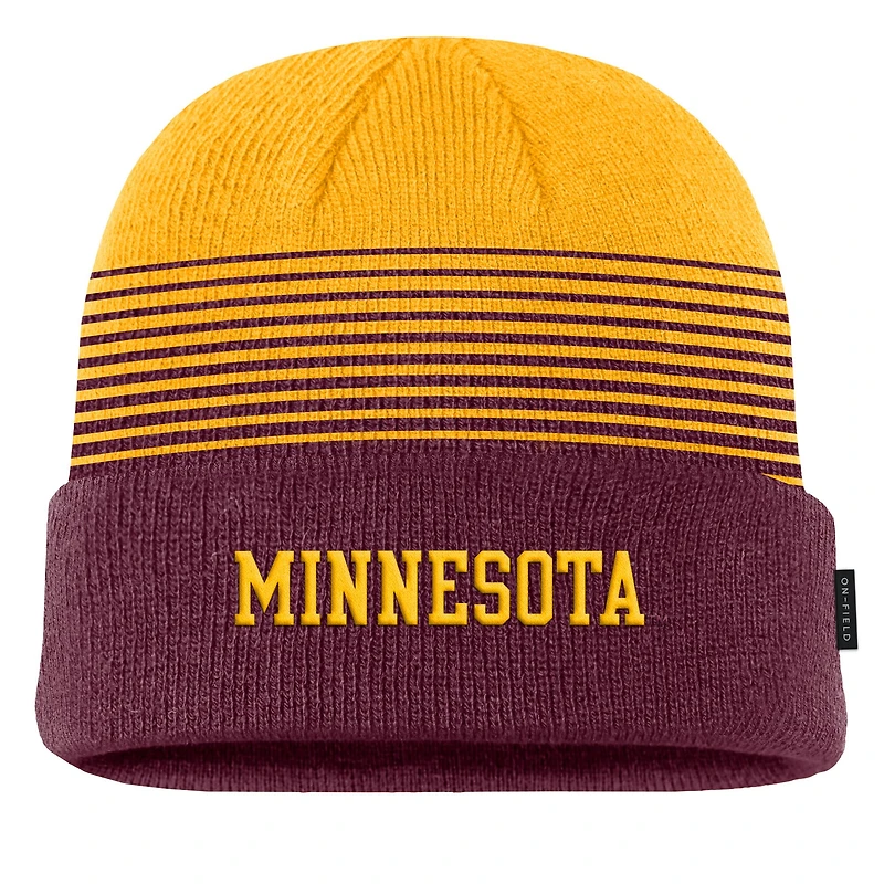 Men's Nike Maroon/Gold Minnesota Golden Gophers 2026 On-Field Gradient Terra Cuffed Knit Hat