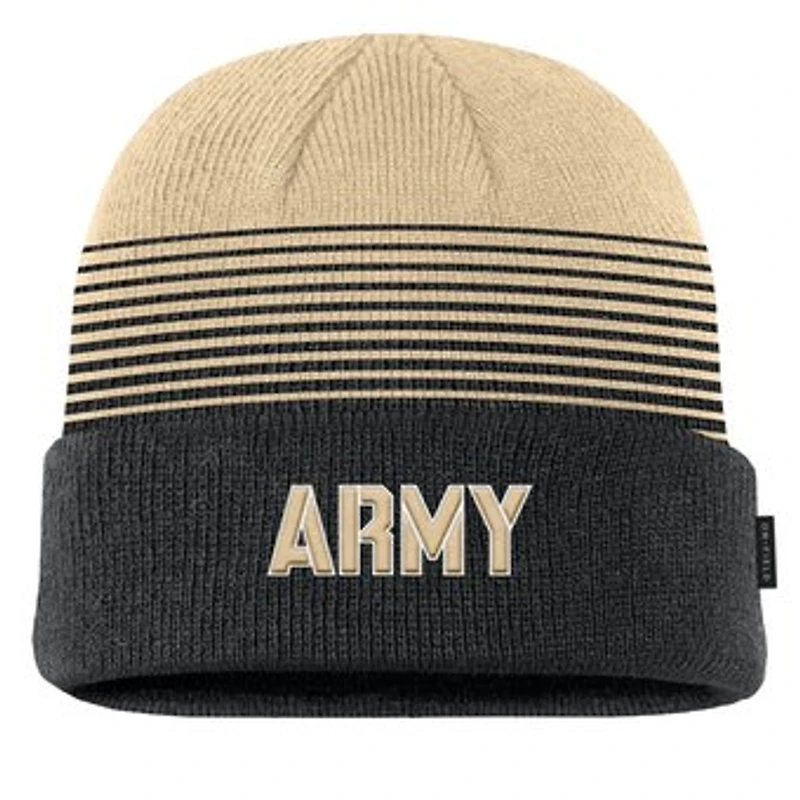 Men's Nike Black/Gold Army Black Knights 2026 On-Field Gradient Terra Cuffed Knit Hat