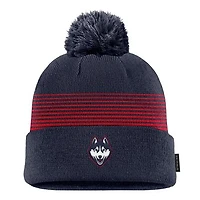Men's Nike Navy UConn Huskies 2026 On-Field Peak Cuffed Knit Hat with Pom