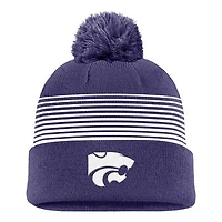 Men's Nike Purple Kansas State Wildcats 2026 On-Field Peak Cuffed Knit Hat with Pom