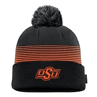Men's Nike Black Oklahoma State Cowboys 2026 On-Field Peak Cuffed Knit Hat with Pom