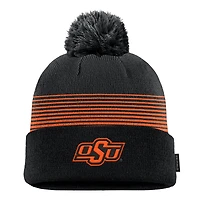 Men's Nike Black Oklahoma State Cowboys 2026 On-Field Peak Cuffed Knit Hat with Pom