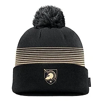 Men's Nike Black Army Black Knights 2026 On-Field Peak Cuffed Knit Hat with Pom