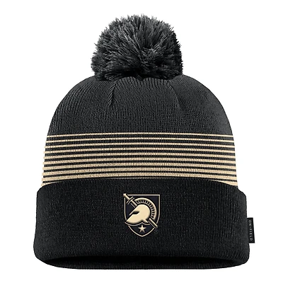 Men's Nike Black Army Black Knights 2026 On-Field Peak Cuffed Knit Hat with Pom