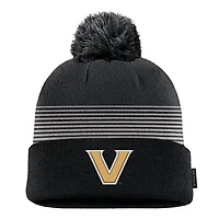Men's Nike Black Vanderbilt Commodores 2026 On-Field Peak Cuffed Knit Hat with Pom
