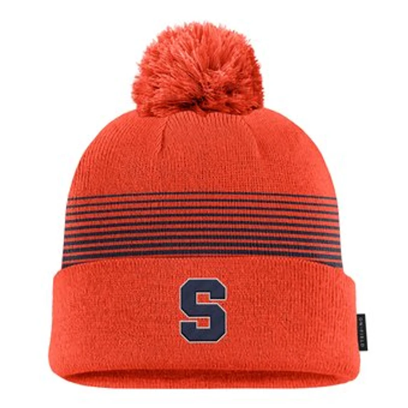 Men's Nike Orange Syracuse Orange 2026 On-Field Peak Cuffed Knit Hat with Pom