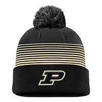 Men's Nike Black Purdue Boilermakers 2026 On-Field Peak Cuffed Knit Hat with Pom