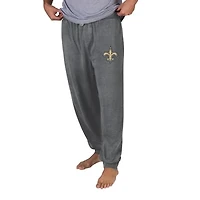 Men's Concepts Sport Charcoal New Orleans Saints Trackside Burnout Wash Cuffed-Leg Pants