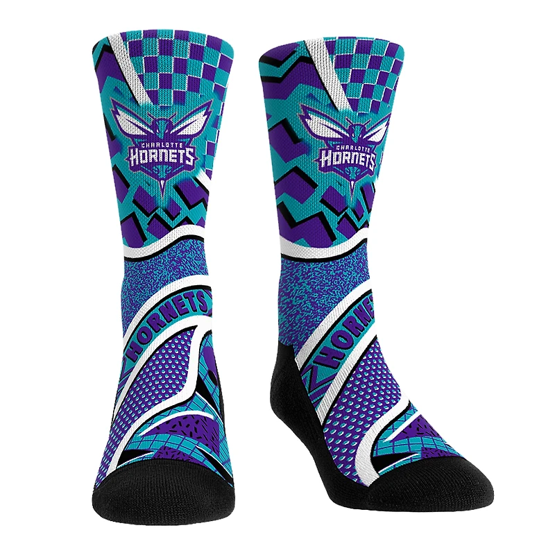 Youth Rock Em Socks Charlotte Hornets Ball Pattern Crew Socks