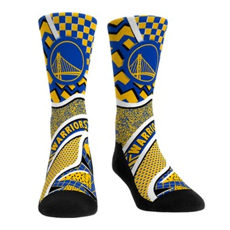 Youth Rock Em Socks Golden State Warriors Ball Pattern Crew Socks