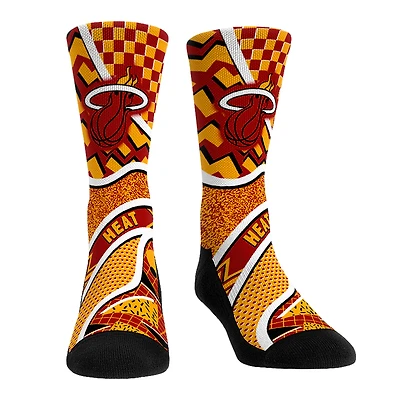Youth Rock Em Socks Miami Heat Ball Pattern Crew Socks