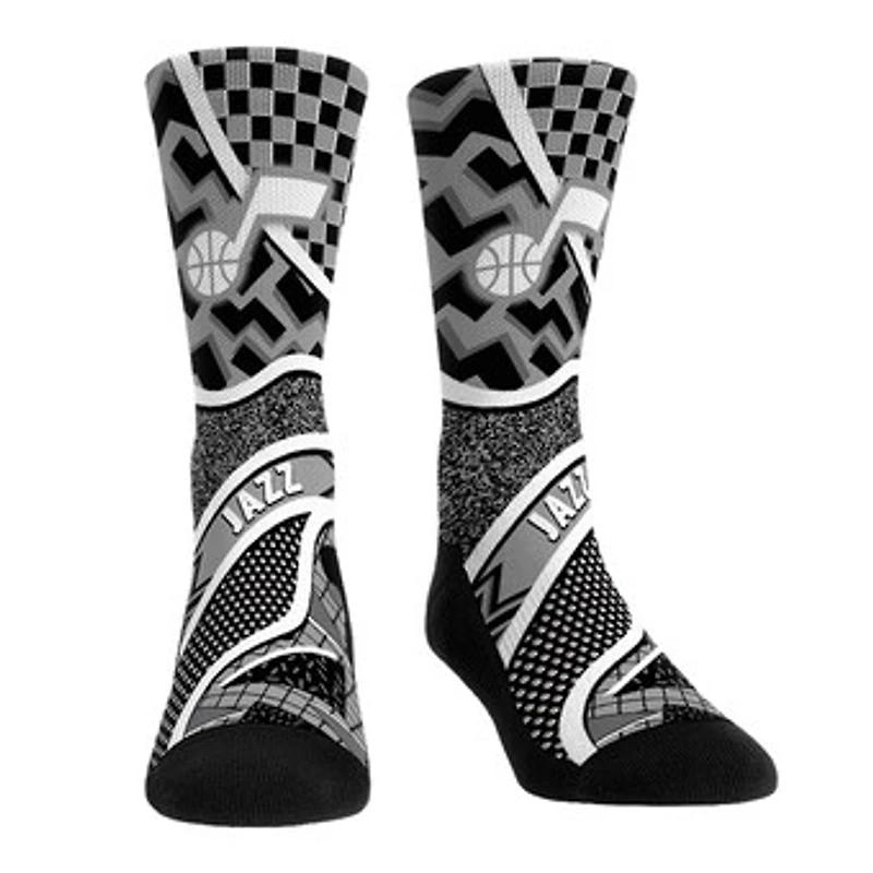 Youth Rock Em Socks Utah Jazz Ball Pattern Crew Socks