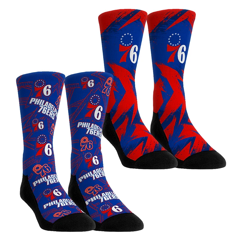 Youth Rock Em Socks Philadelphia 76ers Game Day 2-Pack Crew Socks