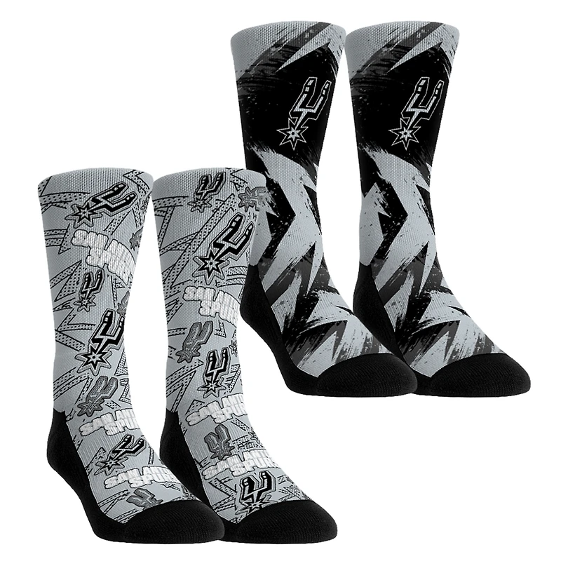 Youth Rock Em Socks San Antonio Spurs Game Day 2-Pack Crew Socks
