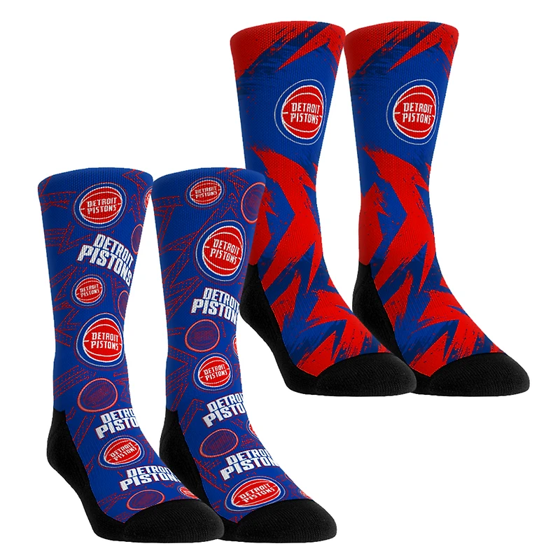 Youth Rock Em Socks Detroit Pistons Game Day 2-Pack Crew Socks
