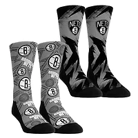 Youth Rock Em Socks Brooklyn Nets Game Day 2-Pack Crew Socks