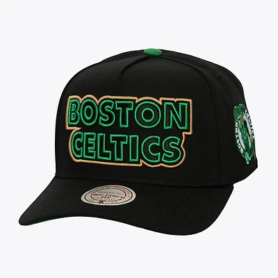 Men's Mitchell & Ness  Black Boston Celtics Class Act Pro Snapback Hat