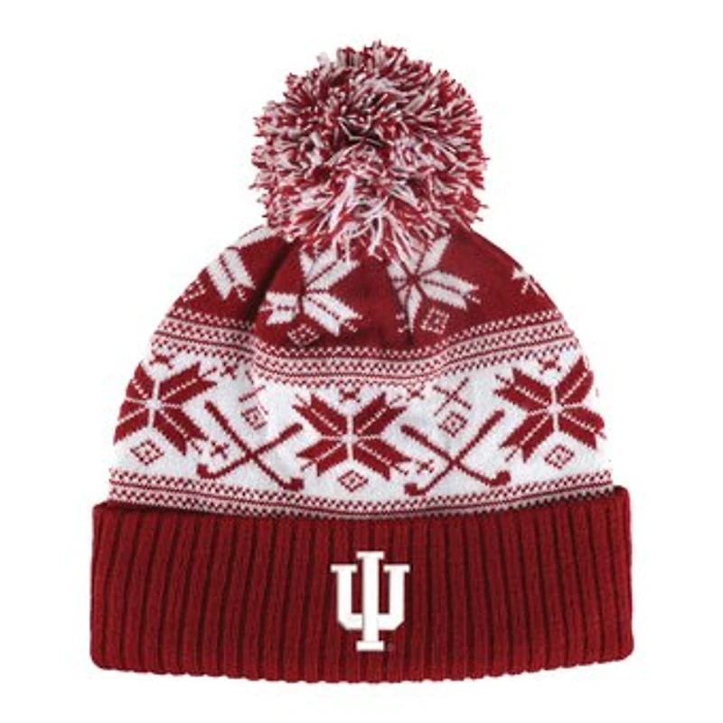 Unisex Ahead Crimson Indiana Hoosiers Cuffed Knit Hat with Pom