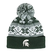 Unisex Ahead  Green Michigan State Spartans Cuffed Knit Hat with Pom