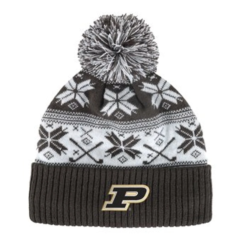 Unisex Ahead Charcoal Purdue Boilermakers Cuffed Knit Hat with Pom