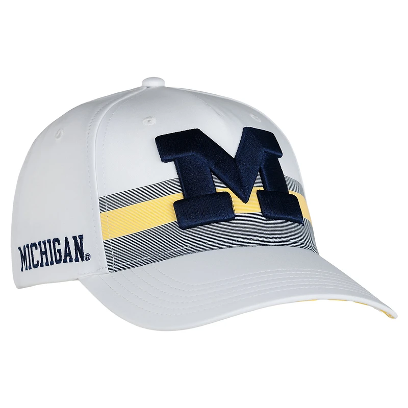 Unisex Ahead White Michigan Wolverines The Sideline Snapback Hat