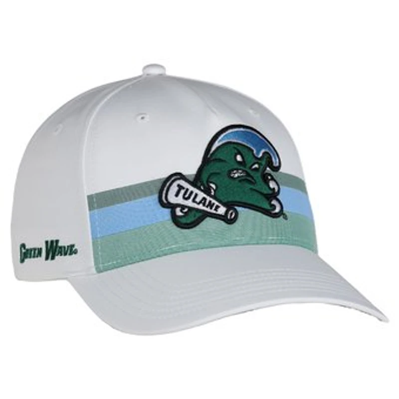 Unisex Ahead White Tulane Green Wave The Sideline Snapback Hat
