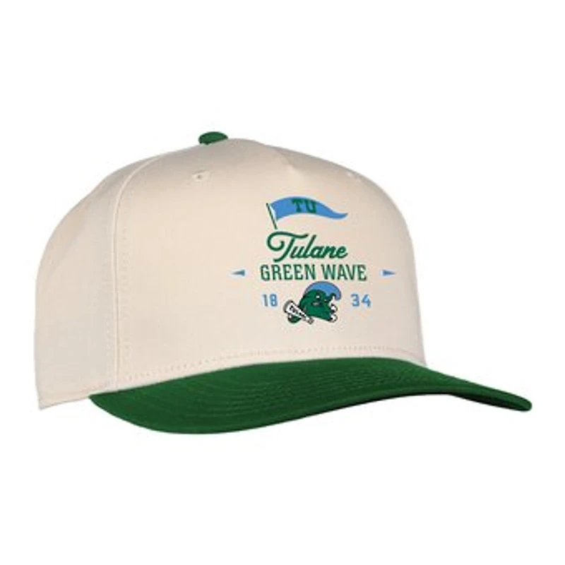 Unisex Ahead  Cream Tulane Green Wave The 1995 Adjustable Hat