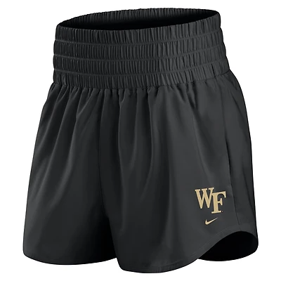 Women's Nike Black Wake Forest Demon Deacons Ultra Dri-FIT High-Rise Shorts