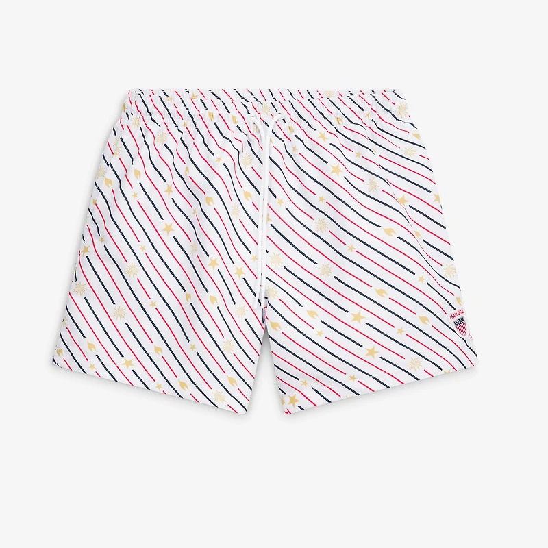 Men's Chubbies White Team USA The Life, Liberty & Candles Rigid Swim Trunk