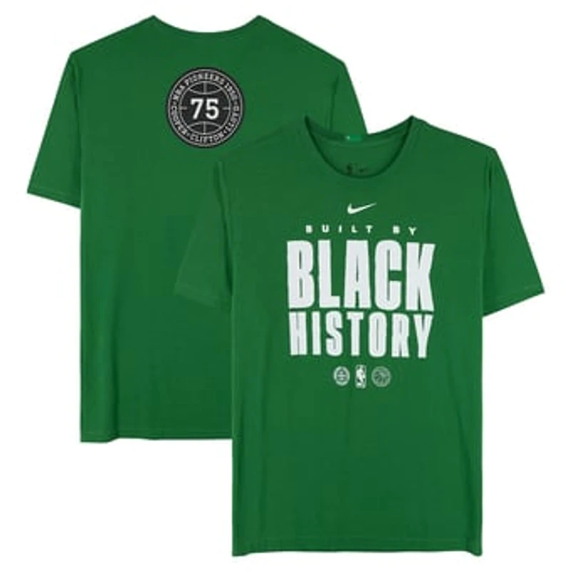 Boston Celtics Team-Issued Kelly Green "Black History Month" Short Sleeve Shirt from the 2025-26 NBA Season