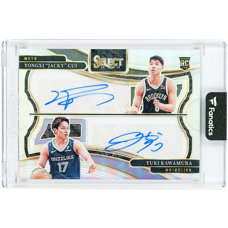 Yongxi "Jacky" Cui & Yuki Kawamura Autographed 2024-25 Panini Select Select Pairings Signatures #SP-AZN #18/49 Rookie Card