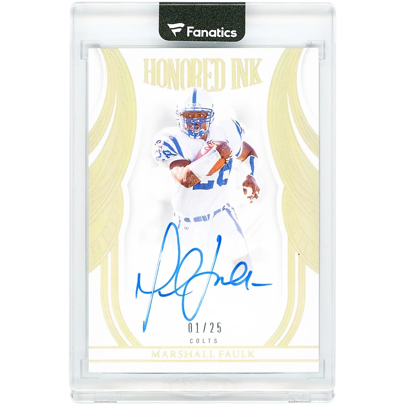 Marshall Faulk Indianapolis Colts Autographed 2025 Panini Flawless Holo Gold Honored Ink #HI-MFK #1/25 Card