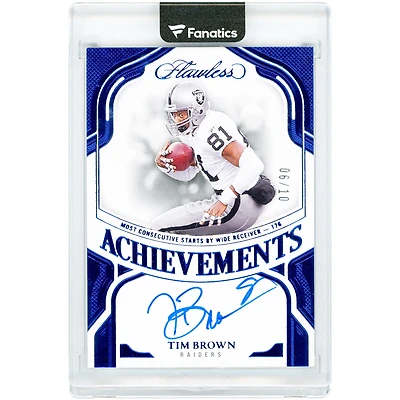 Tim Brown Oakland Raiders Autographed 2025 Panini Flawless Sapphire Achievements #FA-TBN #6/10 Card