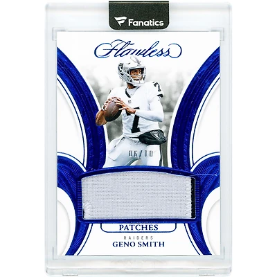 Geno Smith Las Vegas Raiders 2025 Panini Flawless Sapphire Patches Dual-Color Relic #PAT-GSH #6/10 Card