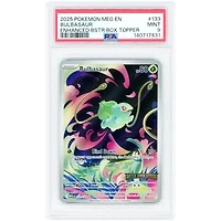 Bulbasaur 2025 Pokemon Mega Evolution Series Mega Evolution Illustration Rare Enhanced Booster Box Topper #133 PSA Authenticated 9 Card