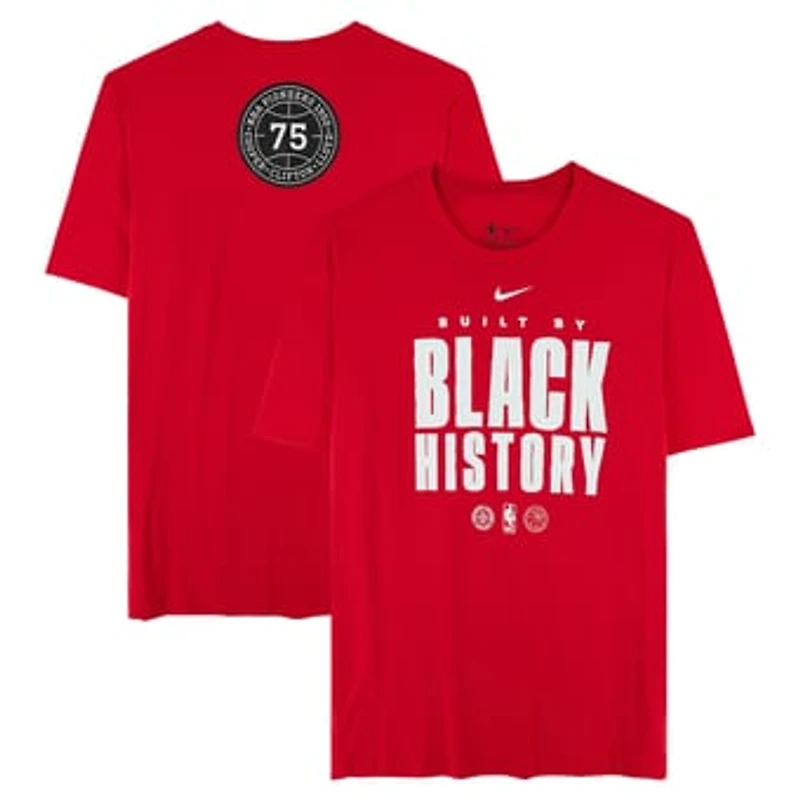 Atlanta Hawks Team-Issued Red "Black History Month" T-Shirt from the 2025-26 NBA Season - Size XLT