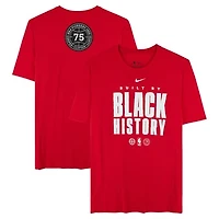 Atlanta Hawks Team-Issued Red "Black History Month" T-Shirt from the 2025-26 NBA Season - Size XLT