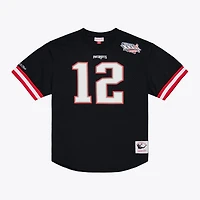 Men's Mitchell & Ness Tom Brady Black New England Patriots Retired Player Name & Number Mesh Top