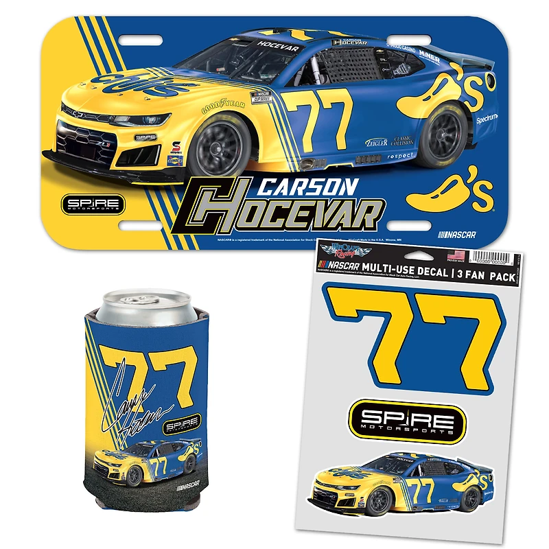 WinCraft Carson Hocevar Darlington Throwback Three-Piece Fan Pack Set