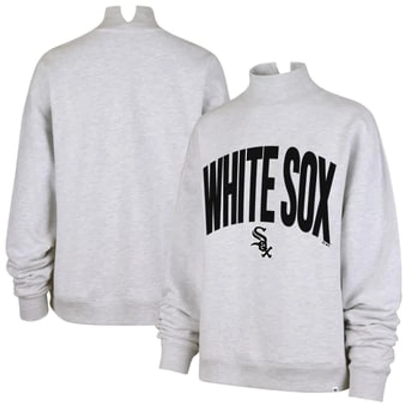 Women's '47  Heather Gray Chicago White Sox Subtle Muse Mock Neck Sweatshirt