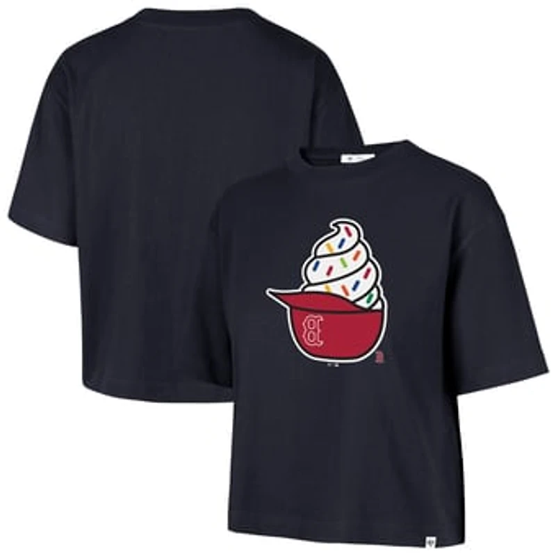 Women's '47 Navy Boston Red Sox Ice Cream Helmet T-Shirt