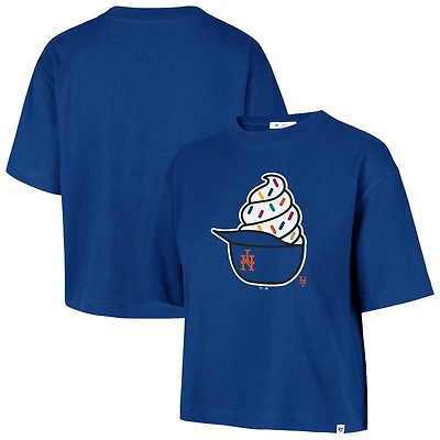 Women's '47 Royal New York Mets Ice Cream Helmet T-Shirt